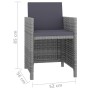 Set de comedor de jardín 11 pzas y cojines ratán sintético gris de vidaXL, Conjuntos de jardín - Ref: Foro24-46378, Precio: 1...