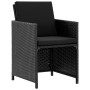 Set comedor de jardín 9 piezas y cojines ratán sintético negro de vidaXL, Conjuntos de jardín - Ref: Foro24-46376, Precio: 60...