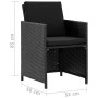 Set comedor de jardín 9 piezas y cojines ratán sintético negro de vidaXL, Conjuntos de jardín - Ref: Foro24-46376, Precio: 60...