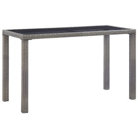 Mesa de jardín de ratán sintético gris antracita 123x60x74 cm de vidaXL, Mesas de jardín - Ref: Foro24-46448, Precio: 193,78 ...
