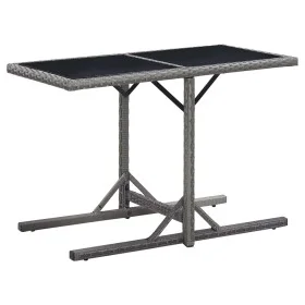 Garden table glass and anthracite synthetic rattan 110x53x72 cm by vidaXL, Garden tables - Ref: Foro24-46455, Price: 53,25 €,...