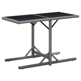 Mesa de jardín vidrio y ratán sintético antracita 110x53x72 cm de vidaXL, Mesas de jardín - Ref: Foro24-46455, Precio: 53,42 ...