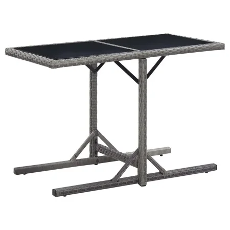 Mesa de jardín vidrio y ratán sintético antracita 110x53x72 cm de vidaXL, Mesas de jardín - Ref: Foro24-46455, Precio: 53,25 ...