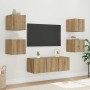 Mueble de TV Montado en la Pared Roble Artesanal en Muebles TV | Comprar online en Foru.es