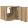 Mueble de TV Montado en la Pared Roble Artesanal en Muebles TV | Comprar online en Foru.es