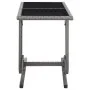 Mesa de jardín vidrio y ratán sintético antracita 110x53x72 cm de vidaXL, Mesas de jardín - Ref: Foro24-46455, Precio: 53,25 ...