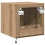 Mueble de TV Montado en la Pared Roble Artesanal en Muebles TV | Comprar online en Foru.es