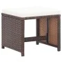 Taburetes de jardín 2 uds con cojines ratán sintético marrón de vidaXL, Sillas de jardín - Ref: Foro24-46417, Precio: 91,29 €...