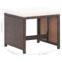 Taburetes de jardín 2 uds con cojines ratán sintético marrón de vidaXL, Sillas de jardín - Ref: Foro24-46417, Precio: 91,29 €...