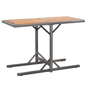 Mesa de jardín ratán sintético y madera acacia gris antracita de vidaXL, Mesas de jardín - Ref: Foro24-46457, Precio: 59,62 €...