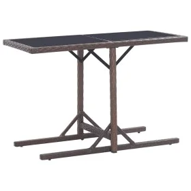 Mesa de jardín de vidrio y ratán sintético blanco 110x53x72 cm de vidaXL, Mesas de jardín - Ref: Foro24-46453, Precio: 53,19 ...