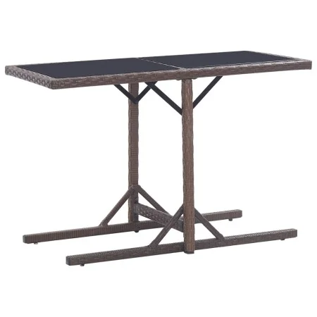 Mesa de jardín de vidrio y ratán sintético blanco 110x53x72 cm de vidaXL, Mesas de jardín - Ref: Foro24-46453, Precio: 53,19 ...