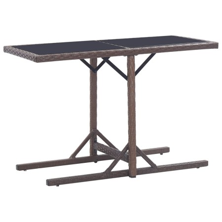 Mesa de jardín de vidrio y ratán sintético blanco 110x53x72 cm de vidaXL, Mesas de jardín - Ref: Foro24-46453, Precio: 72,21 ...