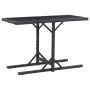 Mesa de jardín de vidrio y ratán sintético negro 110x53x72 cm de vidaXL, Mesas de jardín - Ref: Foro24-46452, Precio: 56,20 €...