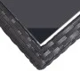 Mesa de jardín de vidrio y ratán sintético negro 110x53x72 cm de vidaXL, Mesas de jardín - Ref: Foro24-46452, Precio: 56,20 €...