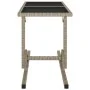 Mesa de jardín de vidrio y ratán sintético beige 110x53x72 cm de vidaXL, Mesas de jardín - Ref: Foro24-46454, Precio: 52,30 €...
