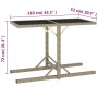Mesa de jardín de vidrio y ratán sintético beige 110x53x72 cm de vidaXL, Mesas de jardín - Ref: Foro24-46454, Precio: 71,31 €...