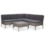 Set de muebles de jardín 6 pzas y cojines ratán sintético gris de vidaXL, Conjuntos de jardín - Ref: Foro24-48938, Precio: 42...