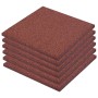 Losetas de goma protección de caídas 6 unidades 50x50x3cm rojo en Materiales de construcción | Comprar online en Foru.es