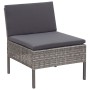 Set de muebles de jardín 6 pzas y cojines ratán sintético gris de vidaXL, Conjuntos de jardín - Ref: Foro24-48938, Precio: 42...