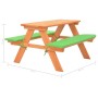 Mesa de pícnic para niños con bancos madera abeto 89x79x50 cm en Conjuntos de jardín | Comprar online en Foru.es