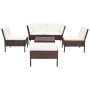 Set muebles de jardín 6 piezas y cojines ratán sintético marrón de vidaXL, Conjuntos de jardín - Ref: Foro24-48939, Precio: 4...