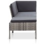Set de muebles de jardín 3 pzas y cojines ratán sintético gris de vidaXL, Conjuntos de jardín - Ref: Foro24-48962, Precio: 25...