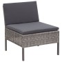 Set de muebles de jardín 3 pzas y cojines ratán sintético gris de vidaXL, Conjuntos de jardín - Ref: Foro24-48962, Precio: 25...