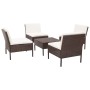Set sofás de jardín 5 piezas y cojines ratán sintético marrón de vidaXL, Conjuntos de jardín - Ref: Foro24-48943, Precio: 312...