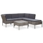Set de muebles de jardín 6 pzas y cojines ratán sintético gris de vidaXL, Conjuntos de jardín - Ref: Foro24-48942, Precio: 47...
