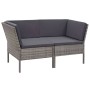 Set de muebles de jardín 6 pzas y cojines ratán sintético gris de vidaXL, Conjuntos de jardín - Ref: Foro24-48942, Precio: 47...