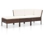 Set muebles de jardín 3 pzas y cojines ratán sintético marrón de vidaXL, Conjuntos de jardín - Ref: Foro24-48959, Precio: 326...