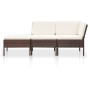 Set muebles de jardín 3 pzas y cojines ratán sintético marrón de vidaXL, Conjuntos de jardín - Ref: Foro24-48959, Precio: 326...