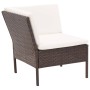 Set muebles de jardín 3 pzas y cojines ratán sintético marrón de vidaXL, Conjuntos de jardín - Ref: Foro24-48959, Precio: 326...