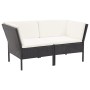 Set muebles de jardín 6 piezas y cojines ratán sintético negro de vidaXL, Conjuntos de jardín - Ref: Foro24-48948, Precio: 46...