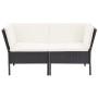 Set muebles de jardín 6 piezas y cojines ratán sintético negro de vidaXL, Conjuntos de jardín - Ref: Foro24-48948, Precio: 46...