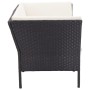 Set muebles de jardín 6 piezas y cojines ratán sintético negro de vidaXL, Conjuntos de jardín - Ref: Foro24-48948, Precio: 46...
