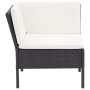 Set muebles de jardín 6 piezas y cojines ratán sintético negro de vidaXL, Conjuntos de jardín - Ref: Foro24-48948, Precio: 46...