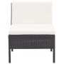 Set muebles de jardín 6 piezas y cojines ratán sintético negro de vidaXL, Conjuntos de jardín - Ref: Foro24-48948, Precio: 46...