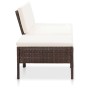 Set muebles de jardín 3 pzas y cojines ratán sintético marrón de vidaXL, Conjuntos de jardín - Ref: Foro24-48955, Precio: 140...