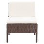 Set muebles de jardín 3 pzas y cojines ratán sintético marrón de vidaXL, Conjuntos de jardín - Ref: Foro24-48955, Precio: 140...