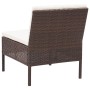 Set muebles de jardín 3 pzas y cojines ratán sintético marrón de vidaXL, Conjuntos de jardín - Ref: Foro24-48955, Precio: 140...