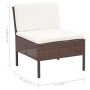 Set muebles de jardín 3 pzas y cojines ratán sintético marrón de vidaXL, Conjuntos de jardín - Ref: Foro24-48955, Precio: 140...