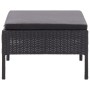 Set de muebles de jardín 3 pzas y cojines ratán sintético negro de vidaXL, Conjuntos de jardín - Ref: Foro24-48957, Precio: 1...