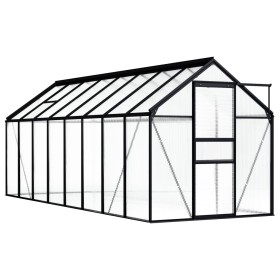 Invernadero de aluminio gris antracita 9,31 m² de vidaXL, Invernaderos - Ref: Foro24-48214, Precio: 526,73 €, Descuento: %
