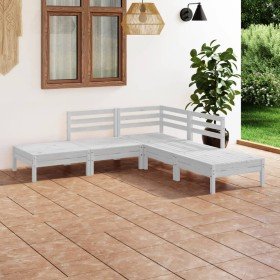 Juego de muebles de jardín 5 piezas madera maciza pino blanco en Conjuntos de jardín | Comprar online en Foru.es