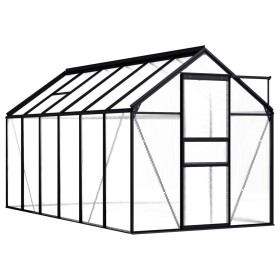 Invernadero de aluminio gris antracita 7,03 m² de vidaXL, Invernaderos - Ref: Foro24-48212, Precio: 496,05 €, Descuento: %