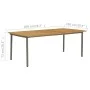 Mesa de jardín madera maciza de acacia y acero 200x100x72 cm de vidaXL, Mesas de jardín - Ref: Foro24-47297, Precio: 273,29 €...