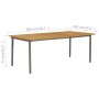 Mesa de jardín madera maciza de acacia y acero 200x100x72 cm de vidaXL, Mesas de jardín - Ref: Foro24-47297, Precio: 278,11 €...