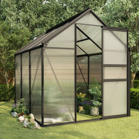 Invernadero de aluminio gris antracita 3,61 m² de vidaXL, Invernaderos - Ref: Foro24-48209, Precio: 303,44 €, Descuento: %